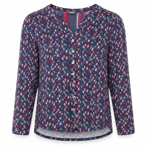 Monsoon Womens Multicoloured Geometric Long Sleeve Blouse UK 16