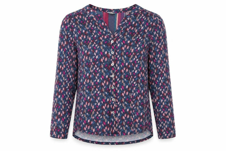 Monsoon Womens Multicoloured Geometric Long Sleeve Blouse UK 16
