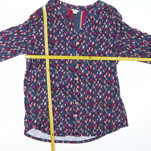 Monsoon Womens Multicoloured Geometric Long Sleeve Blouse UK 16