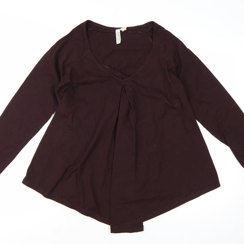 People Tree Women’s Brown Organic Cotton Long Sleeve Tunic Blouse Size 12