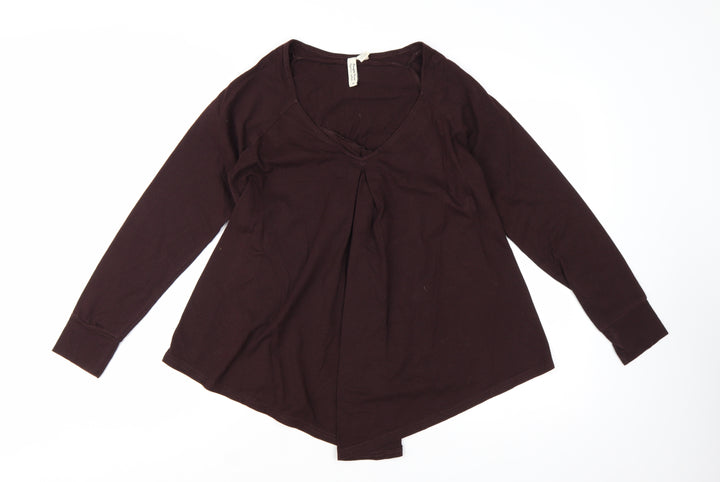 People Tree Women’s Brown Organic Cotton Long Sleeve Tunic Blouse Size 12