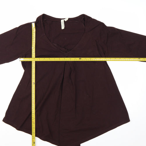 People Tree Women’s Brown Organic Cotton Long Sleeve Tunic Blouse Size 12
