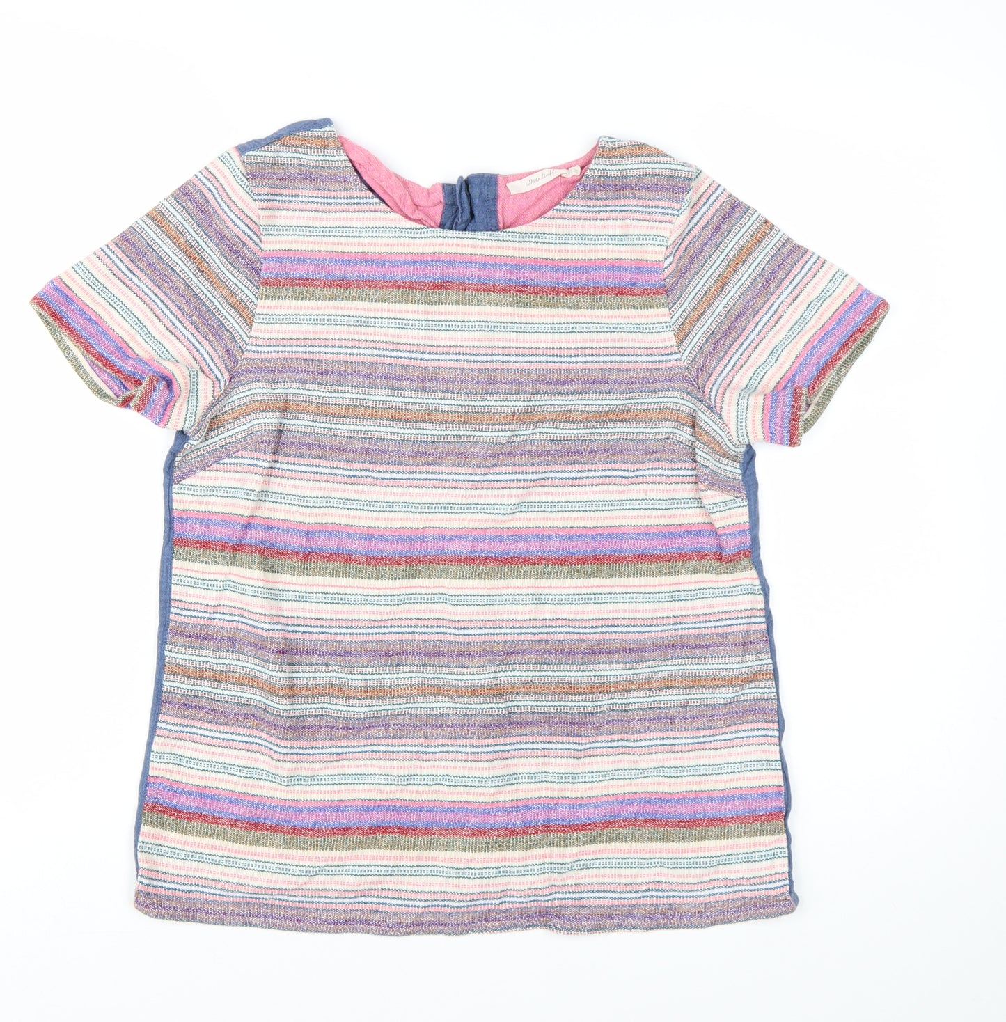 White Stuff Womens Multicoloured Striped Cotton Tunic Blouse Size 12