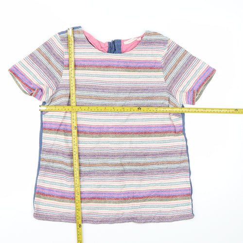 White Stuff Womens Multicoloured Striped Cotton Tunic Blouse Size 12