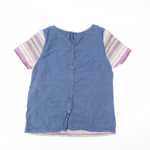 White Stuff Womens Multicoloured Striped Cotton Tunic Blouse Size 12
