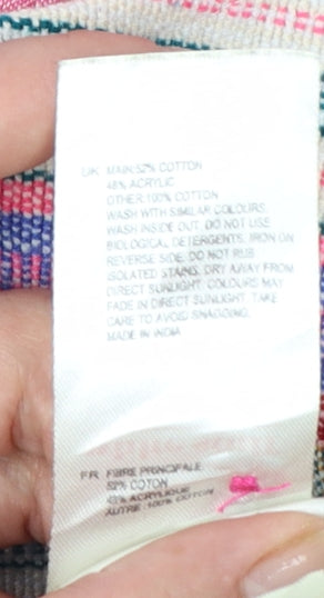 White Stuff Womens Multicoloured Striped Cotton Tunic Blouse Size 12