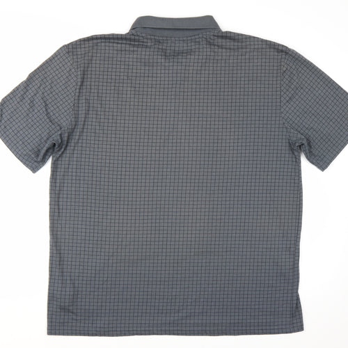 Slazenger Men’s Grey Check Polo Shirt 2XL Breathable Sports Top