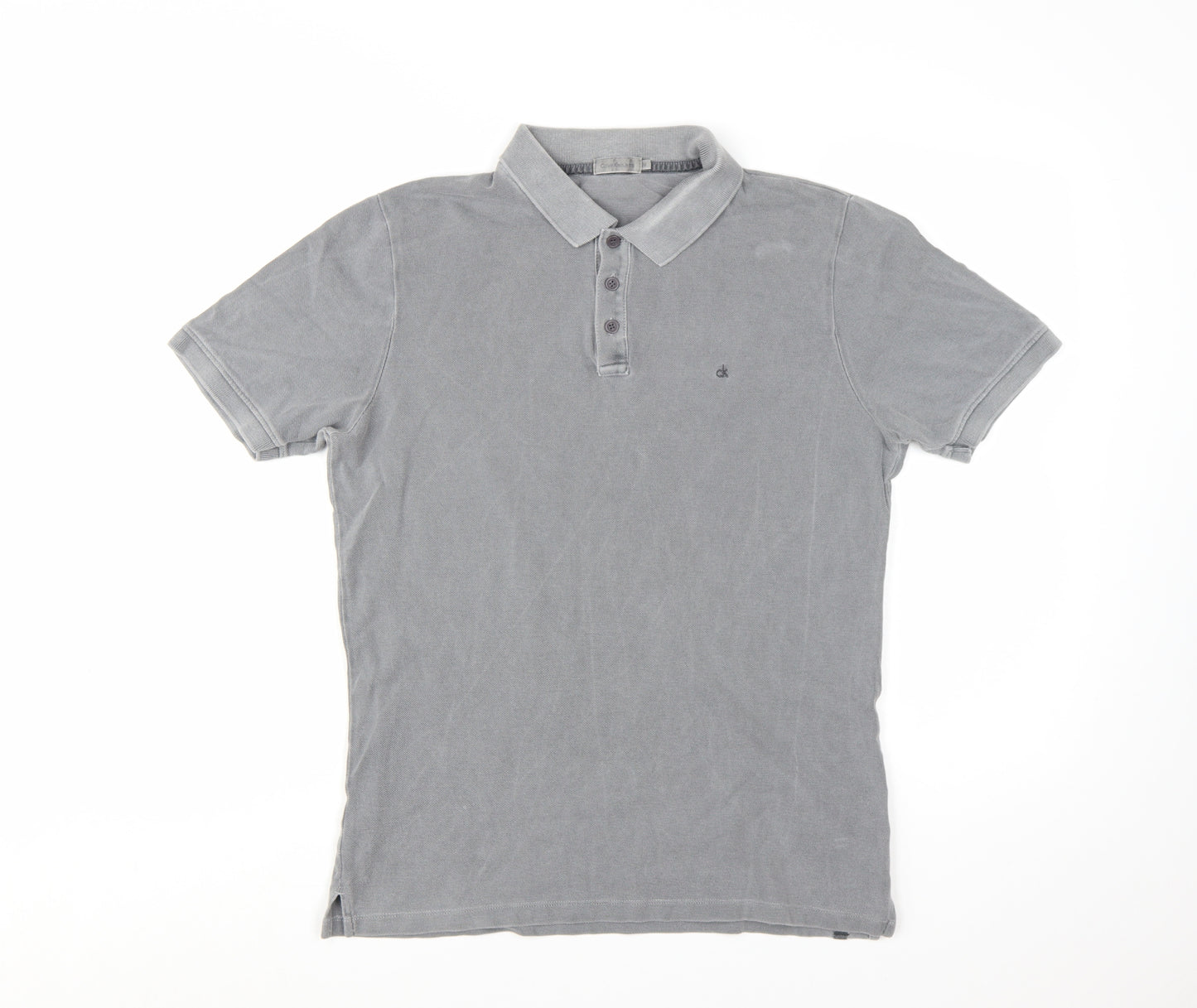 Calvin Klein Jeans Men's Grey Slim Fit Polo Shirt Size M