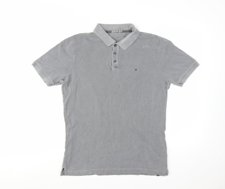 Calvin Klein Jeans Men's Grey Slim Fit Polo Shirt Size M