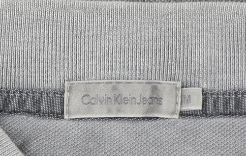 Calvin Klein Jeans Men's Grey Slim Fit Polo Shirt Size M