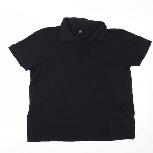 Donnay Men's Black Cotton Short Sleeve Polo Shirt XL