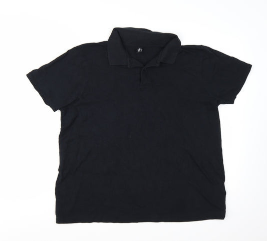 Donnay Men's Black Cotton Short Sleeve Polo Shirt XL