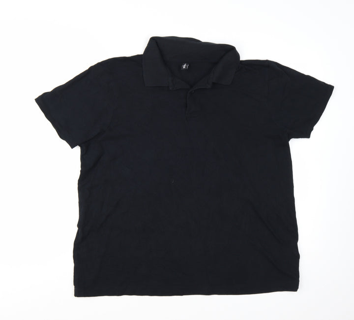 Donnay Men's Black Cotton Short Sleeve Polo Shirt XL