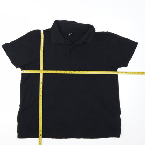 Donnay Men's Black Cotton Short Sleeve Polo Shirt XL