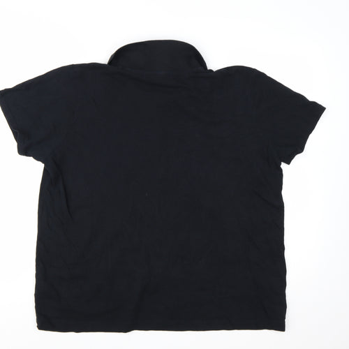 Donnay Men's Black Cotton Short Sleeve Polo Shirt XL