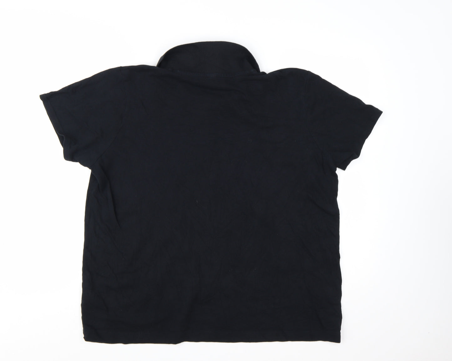 Donnay Men's Black Cotton Short Sleeve Polo Shirt XL