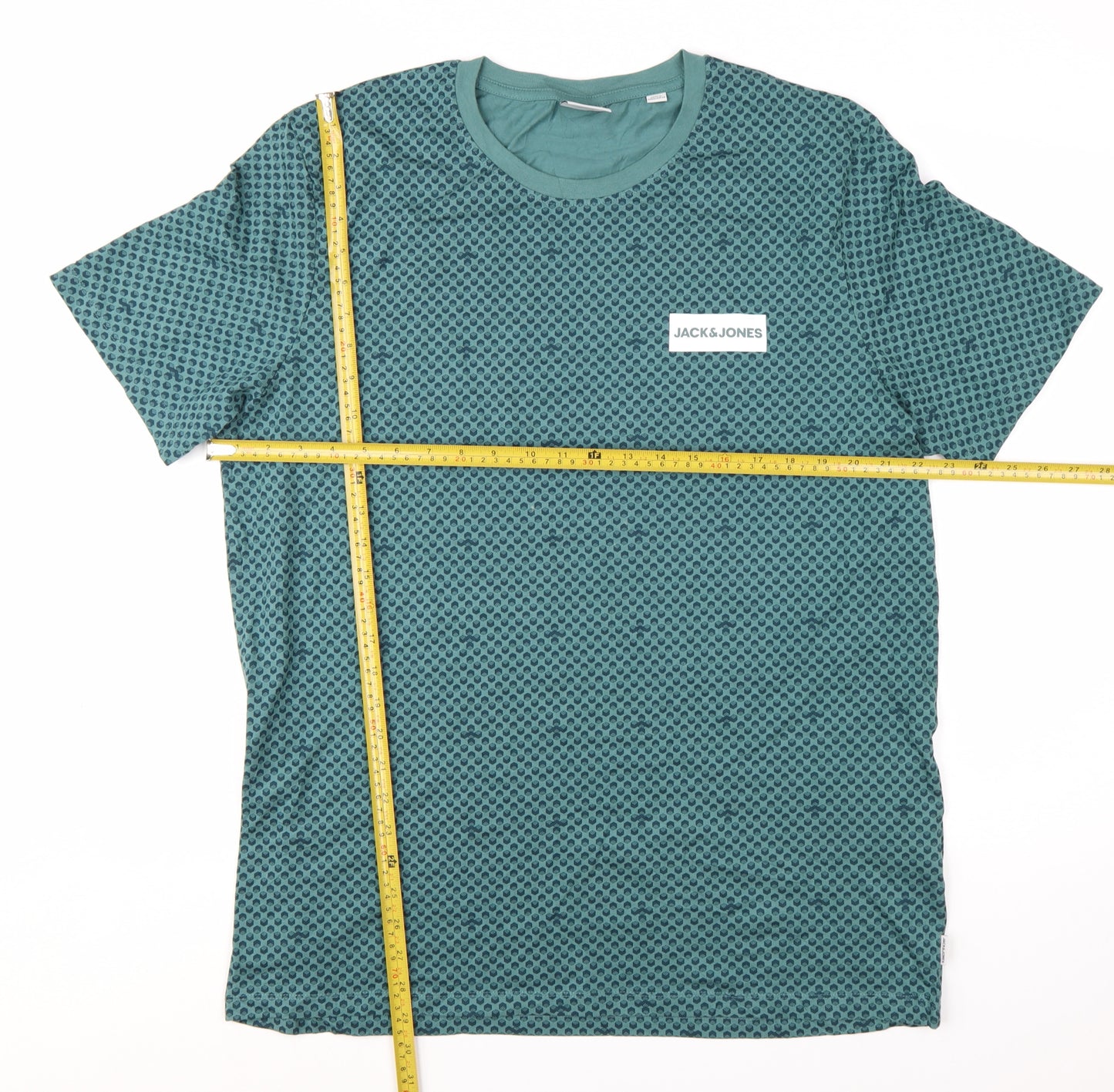 Jack & Jones Men's Green 2XL Graphic Print Crew Neck T-Shirt