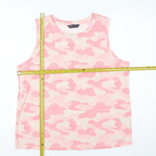 Marks and Spencer Women’s Orange Camouflage Sleeveless Tank Top Size 12