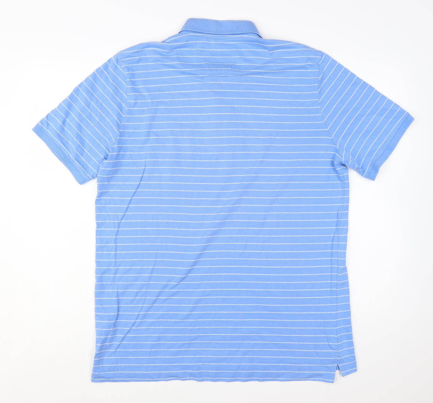Crew Clothing Co Men Blue Striped Polo Shirt Size 2XL Cotton