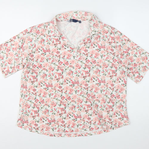 Isle Women's Multicoloured Floral Cotton Collared Button-Up Shirt XL