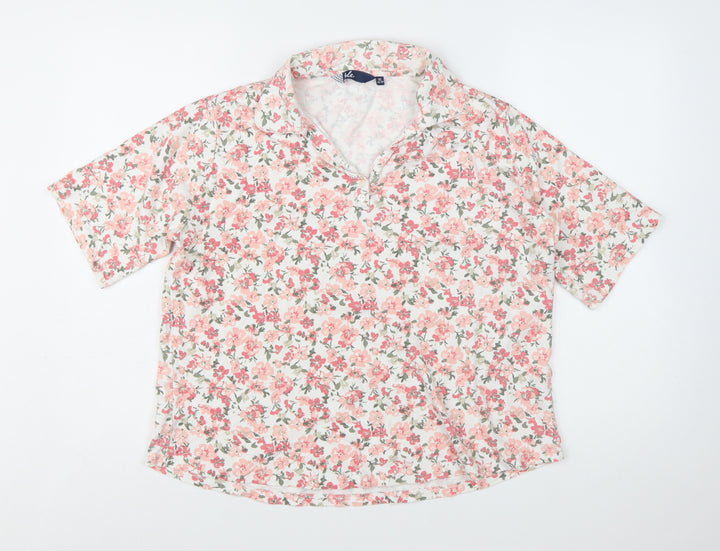 Isle Women's Multicoloured Floral Cotton Collared Button-Up Shirt XL