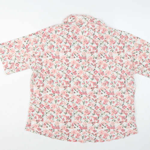 Isle Women's Multicoloured Floral Cotton Collared Button-Up Shirt XL