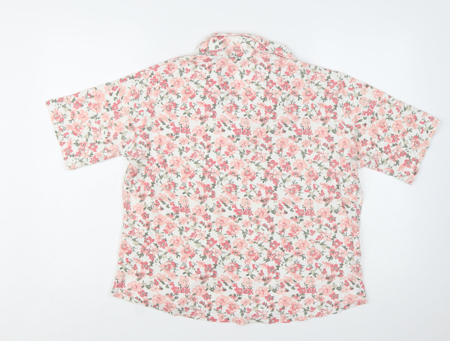 Isle Women's Multicoloured Floral Cotton Collared Button-Up Shirt XL