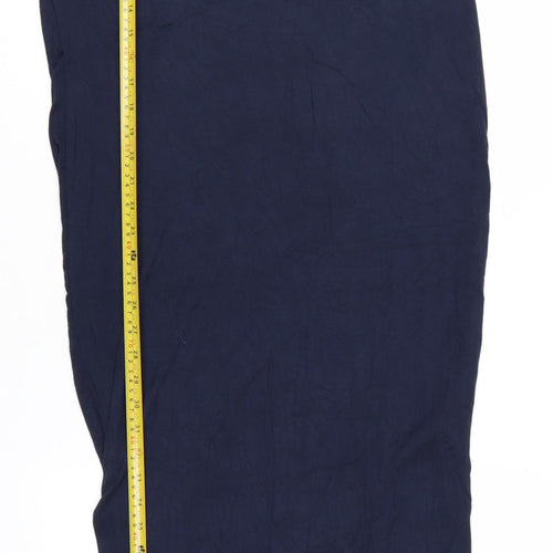 Oasis Women Blue Maxi Sleeveless Crochet Neck Viscose Dress M