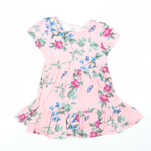 Joules Girls Pink Floral Cotton Skater Dress 5 Years
