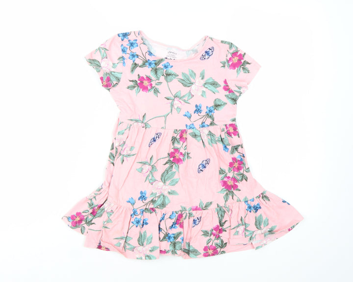 Joules Girls Pink Floral Cotton Skater Dress 5 Years