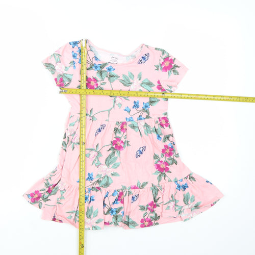Joules Girls Pink Floral Cotton Skater Dress 5 Years
