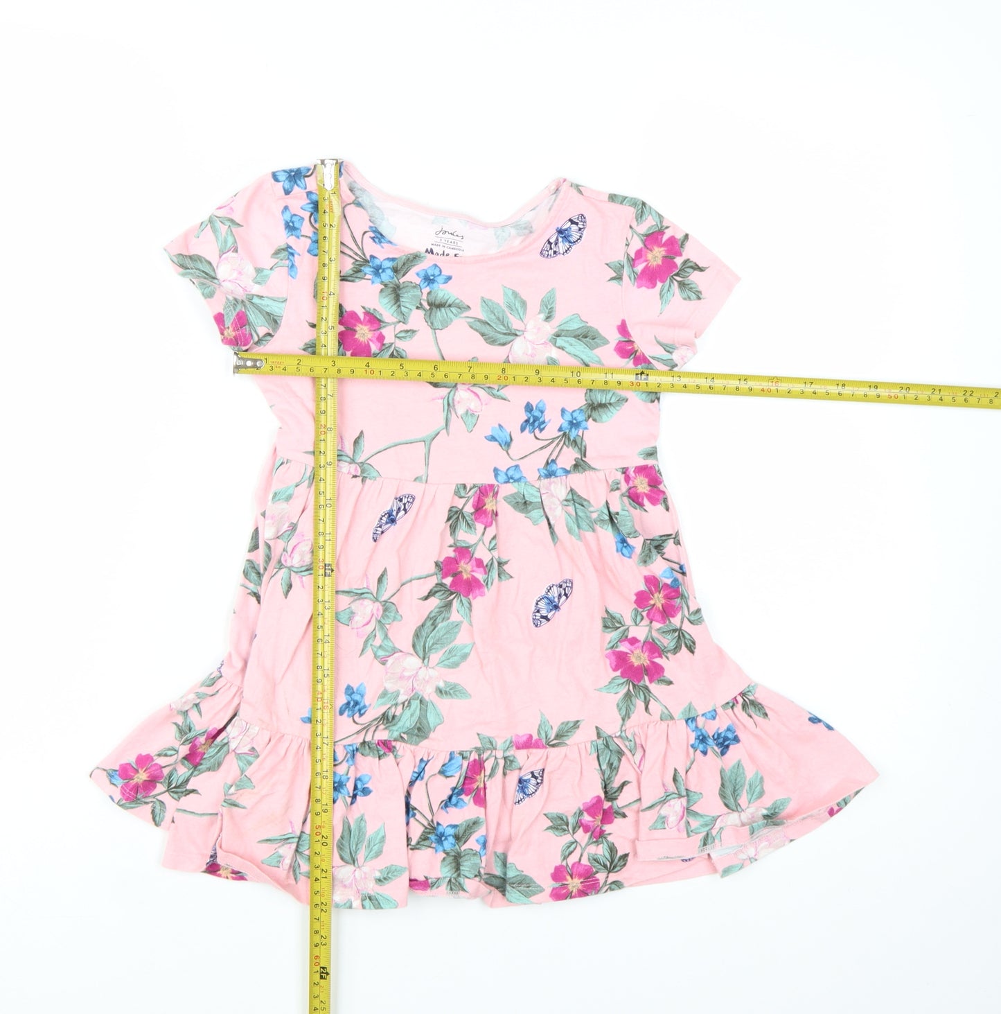 Joules Girls Pink Floral Cotton Skater Dress 5 Years