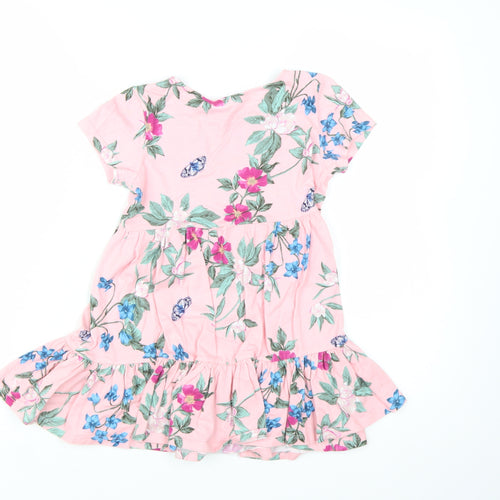 Joules Girls Pink Floral Cotton Skater Dress 5 Years