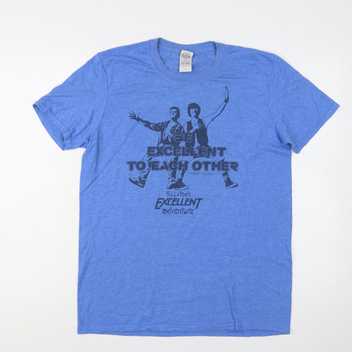 Gildan Men's Blue Bill & Ted's Excellent Adventure Graphic T-Shirt M