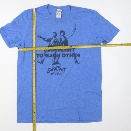 Gildan Men's Blue Bill & Ted's Excellent Adventure Graphic T-Shirt M
