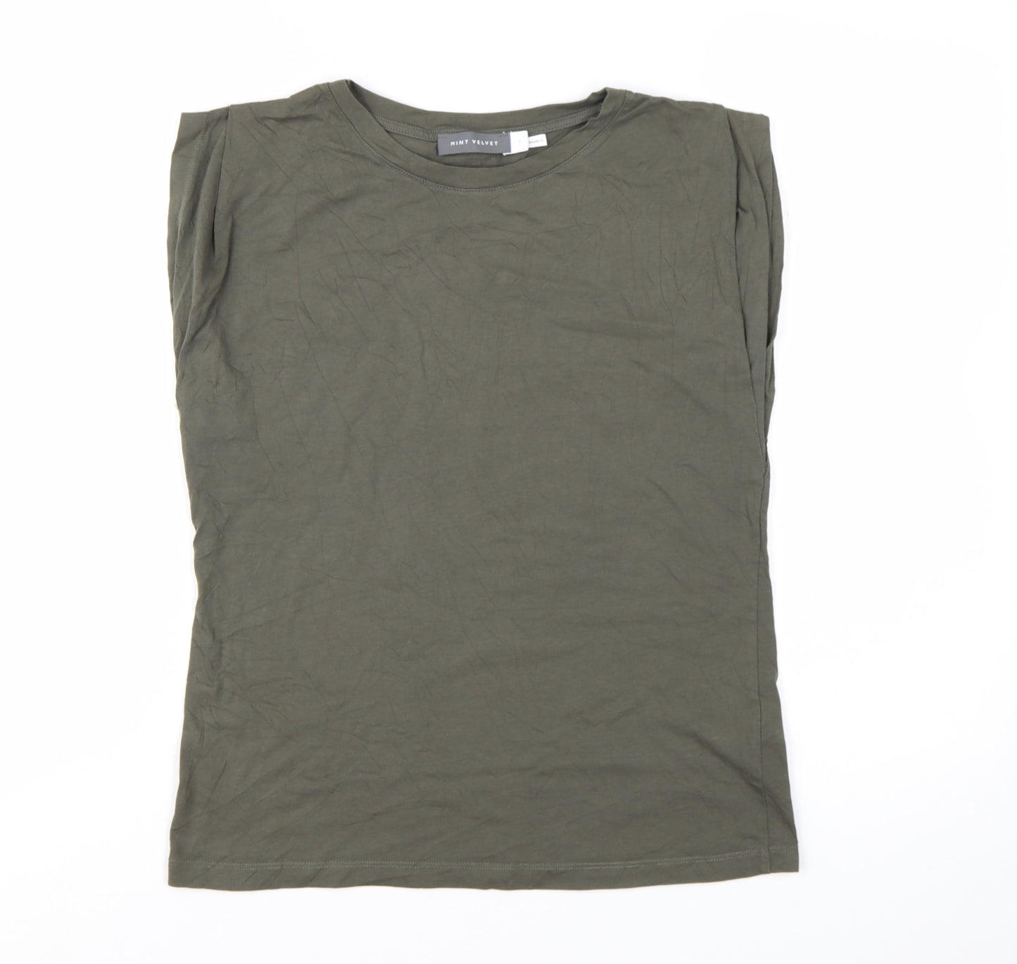 Mint Velvet Women's Green Sleeveless Cotton T-Shirt Size S