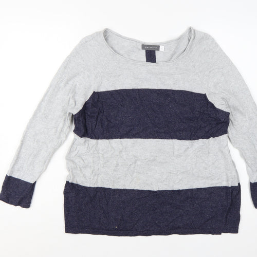 Mint Velvet Women's Grey Stripe Pullover Jumper Size 12