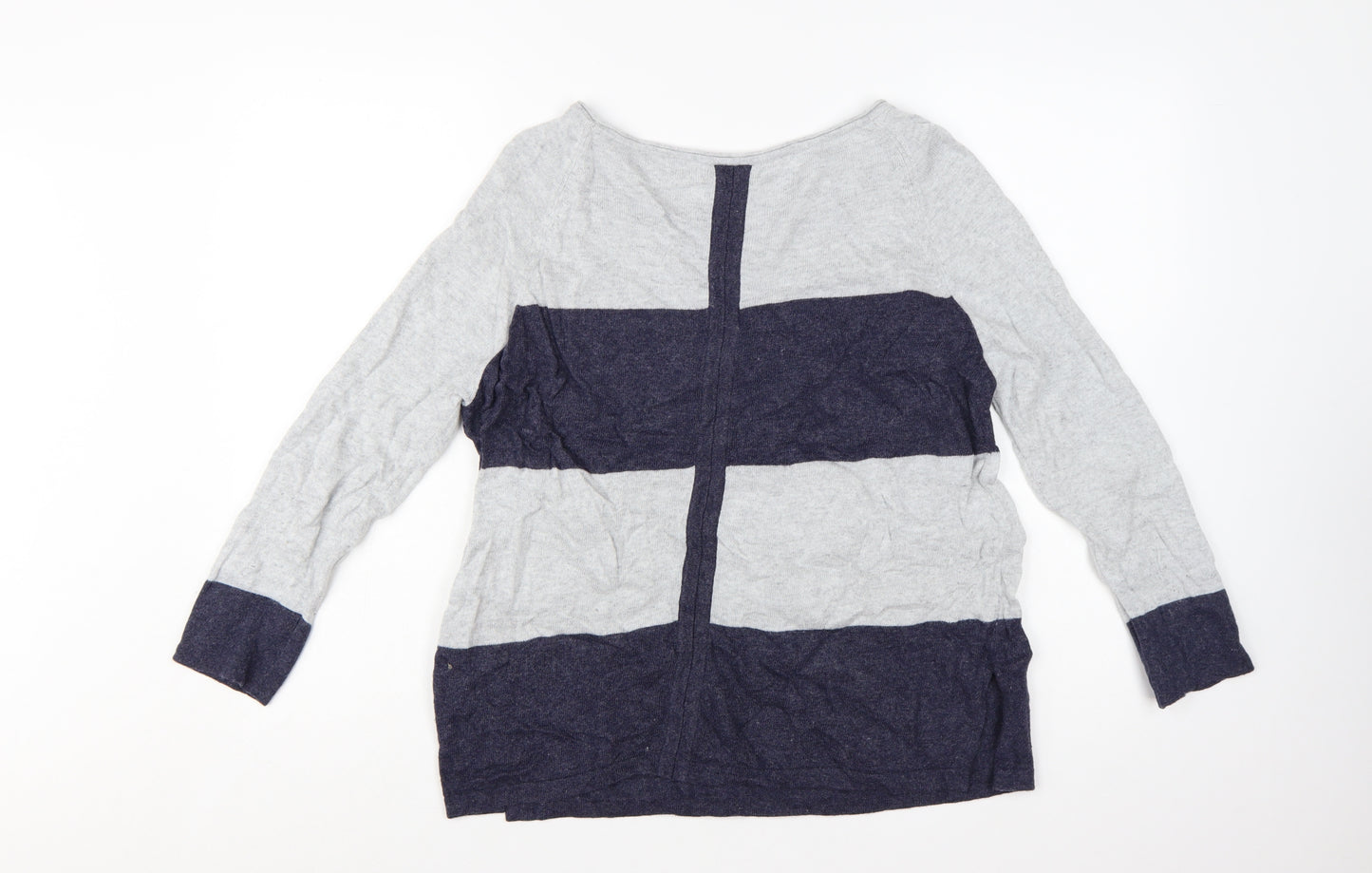 Mint Velvet Women's Grey Stripe Pullover Jumper Size 12