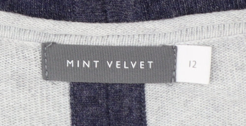 Mint Velvet Women's Grey Stripe Pullover Jumper Size 12