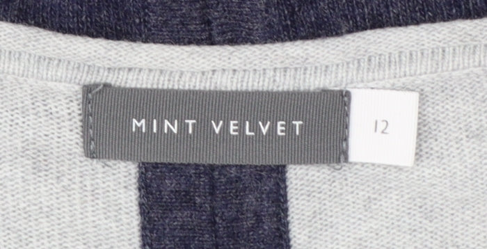 Mint Velvet Women's Grey Stripe Pullover Jumper Size 12