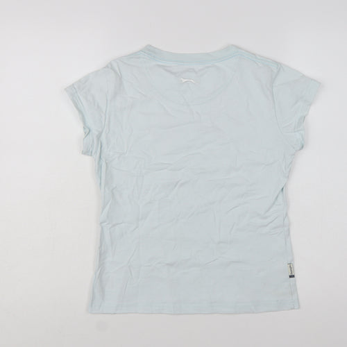 Slazenger Womens Blue Cotton Short Sleeve Basic T-Shirt Size 12