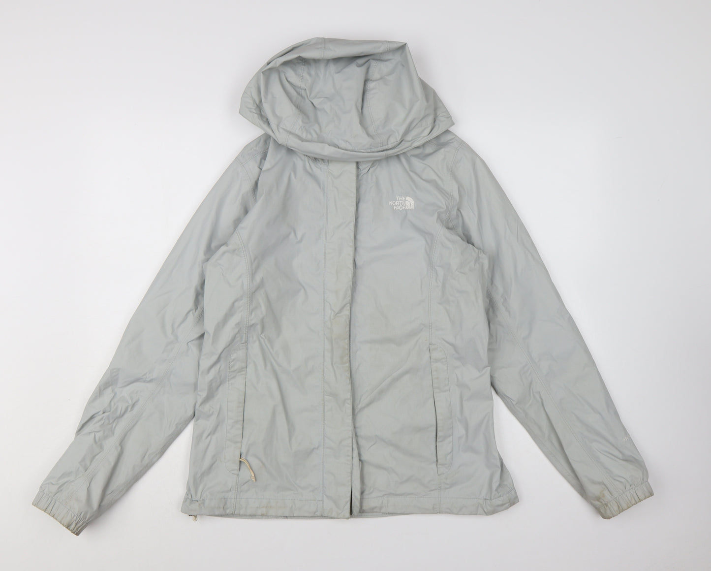 The North Face Women Grey Hooded Rain Coat Jacket M