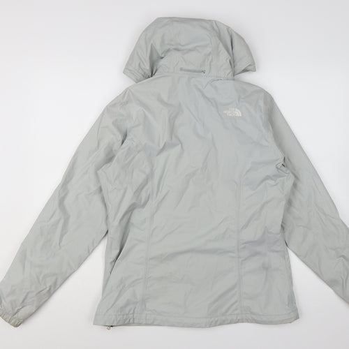 The North Face Women Grey Hooded Rain Coat Jacket M