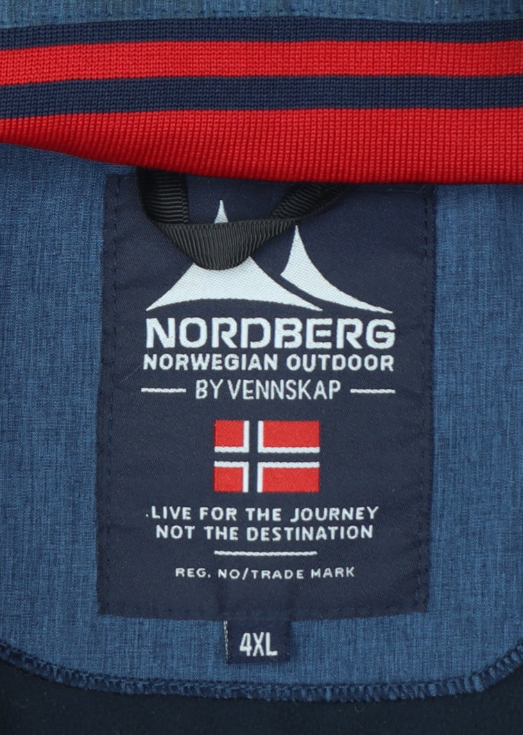 Nordberg Men's Blue Softshell Hooded Outdoor Jacket 4XL