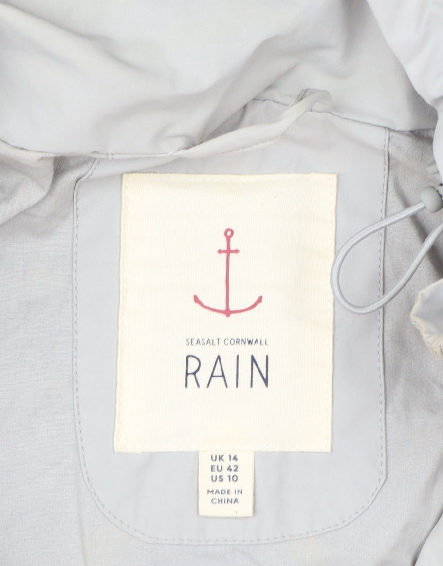 Seasalt Cornwall Women’s Grey Waterproof Hooded Rain Coat UK 14
