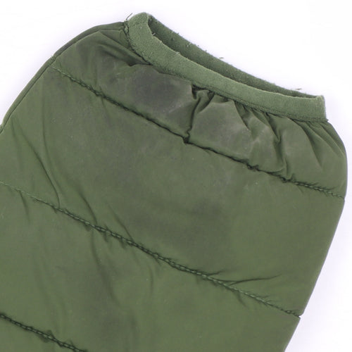 Aquascutum Men’s Green Hooded Puffer Jacket L Polyester Full Zip