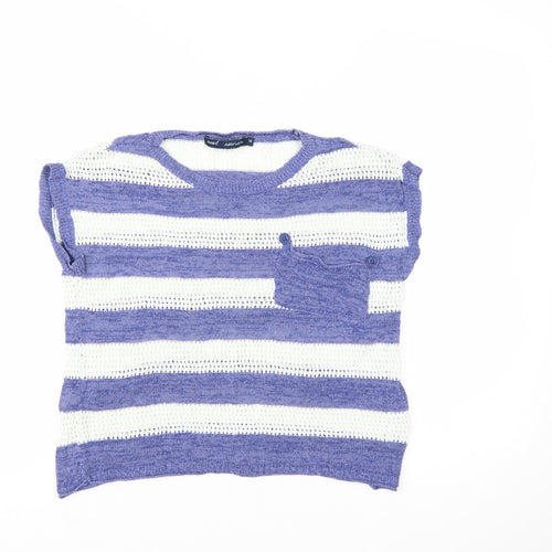 Next Women’s Blue White Striped Knit Pullover Jumper Size 10