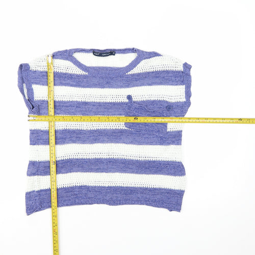 Next Women’s Blue White Striped Knit Pullover Jumper Size 10