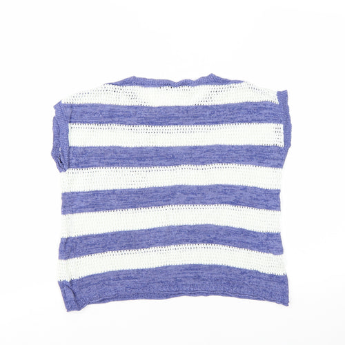 Next Women’s Blue White Striped Knit Pullover Jumper Size 10