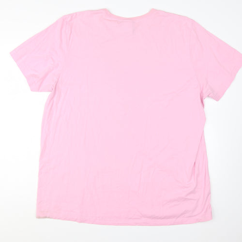 Adidas Men's Pink 2XL Graphic Logo Cotton T-Shirt